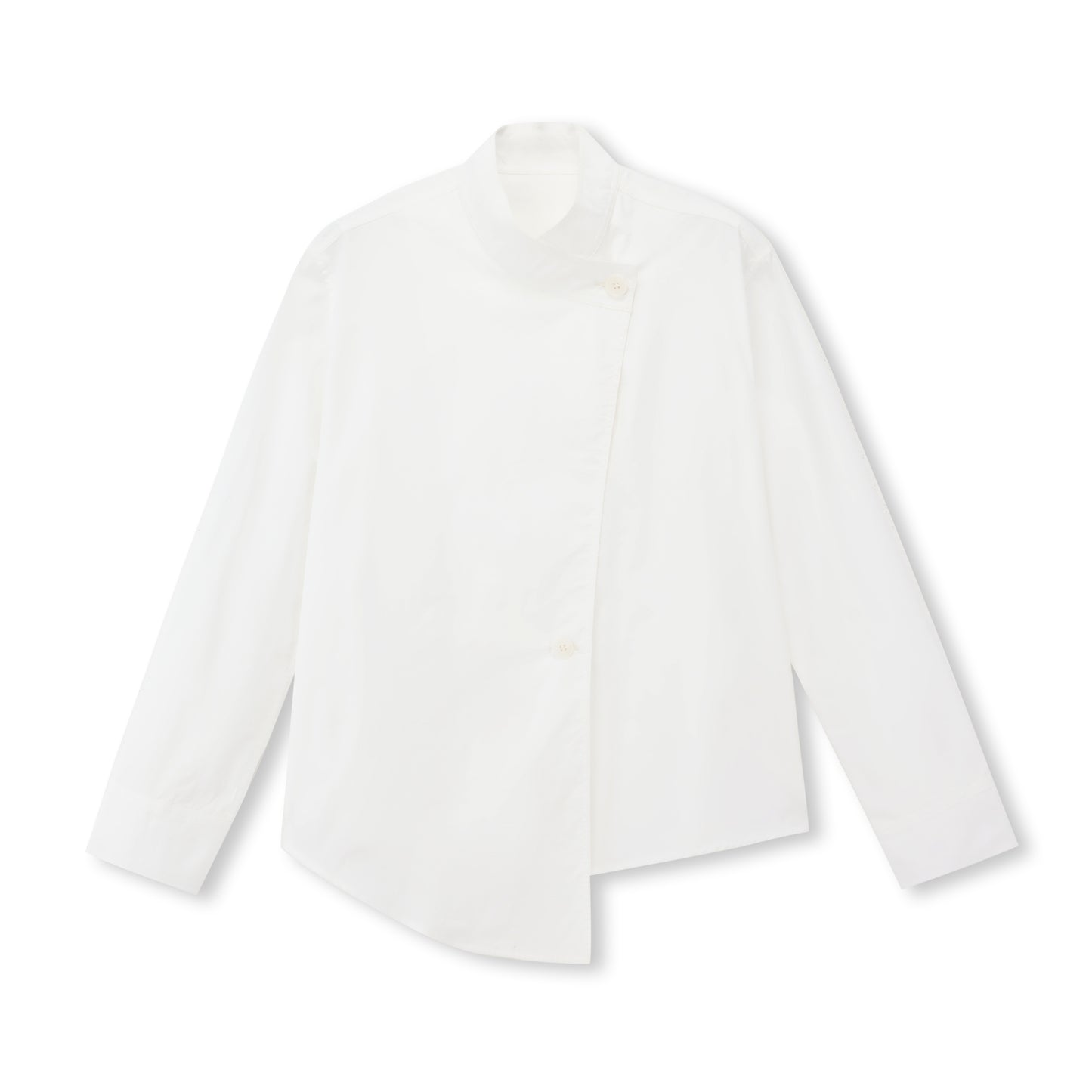 Asymmetric Stand-Collar Shirt