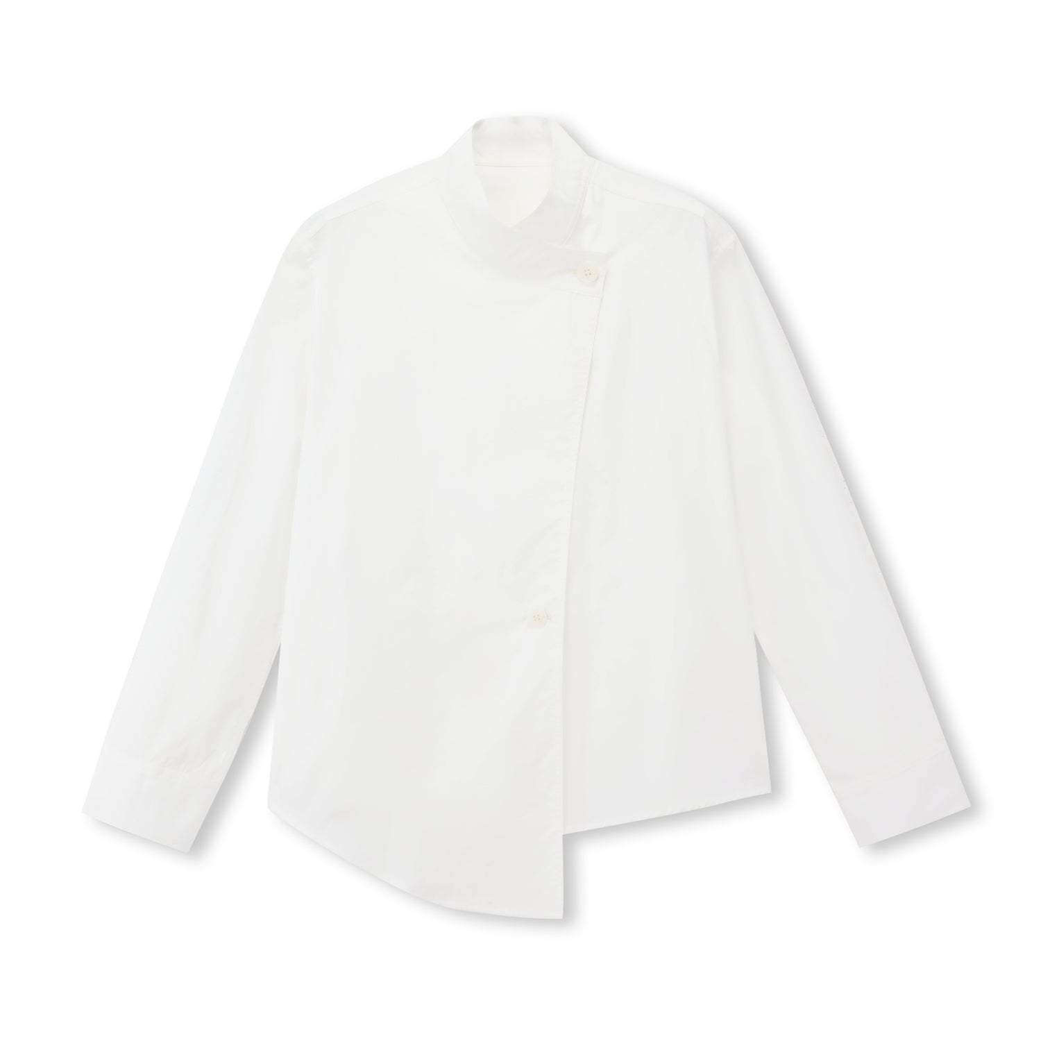 Asymmetric Stand-Collar Shirt