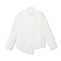 Asymmetric Stand-Collar Shirt