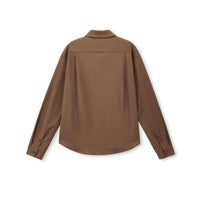 Fluid Oversized Mugwort-Blend Point-Collar Shirt