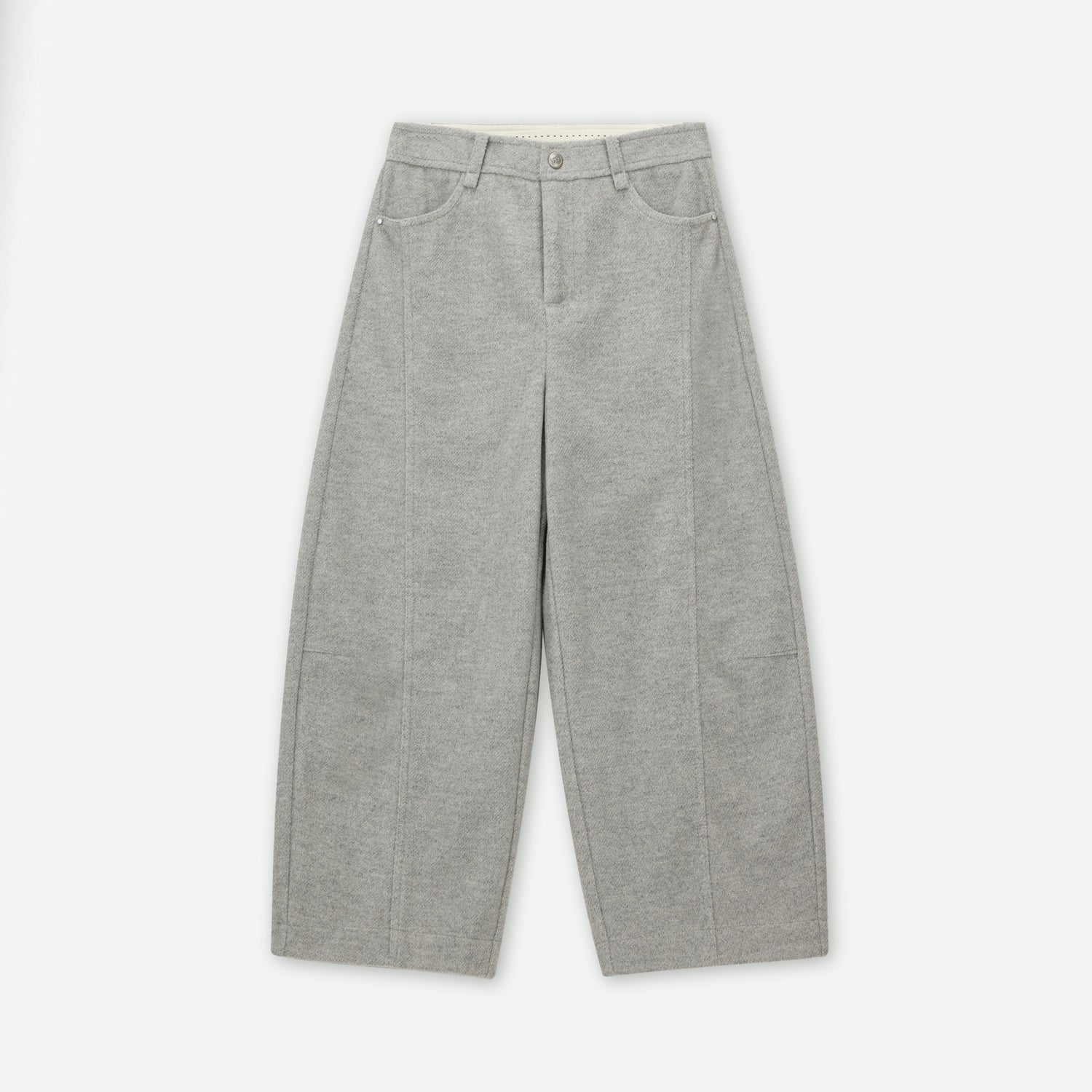 Clean-Seam Wide-Leg Wool-Blend Trousers