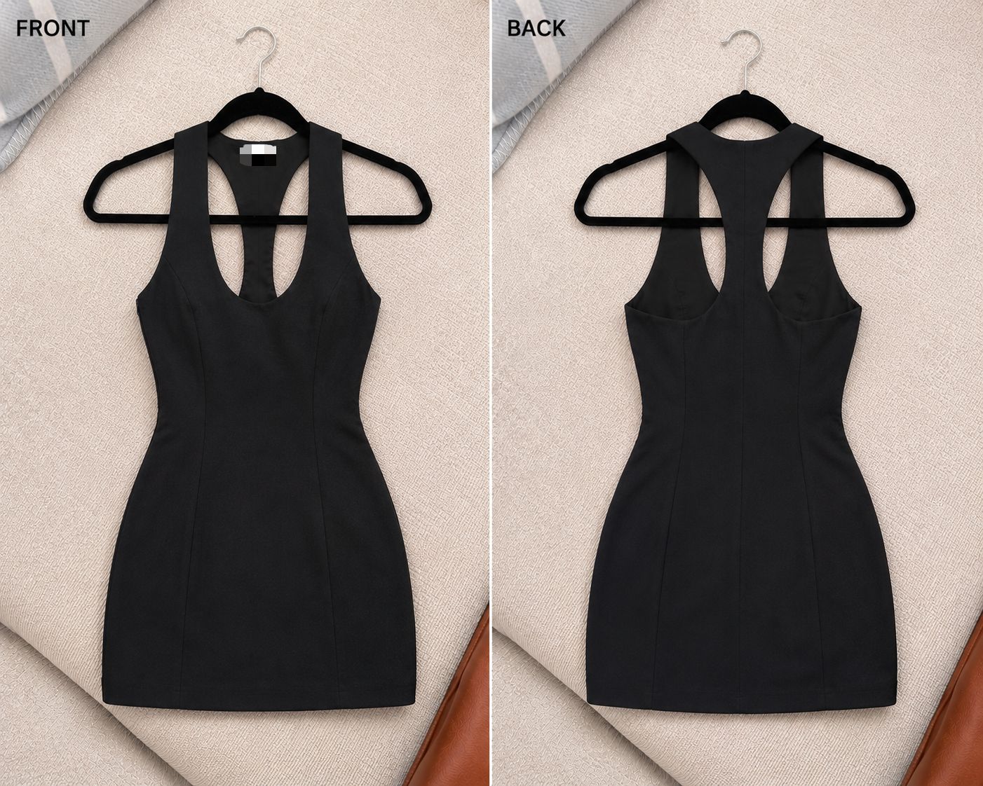 Structured Keyhole Racerback Mini Dress
