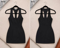 Structured Keyhole Racerback Mini Dress