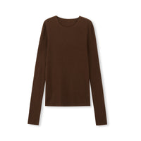 Fine-Gauge Cashmere-Silk Blend Scoopneck Knit Top