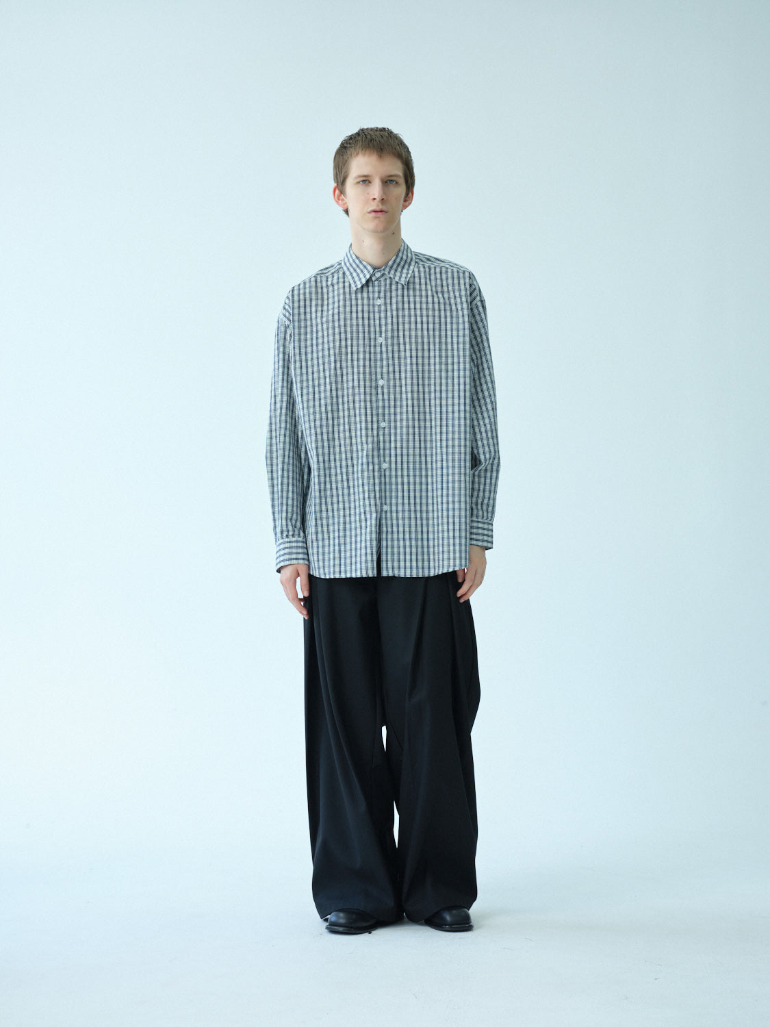 Monochrome Check Relaxed Shirt