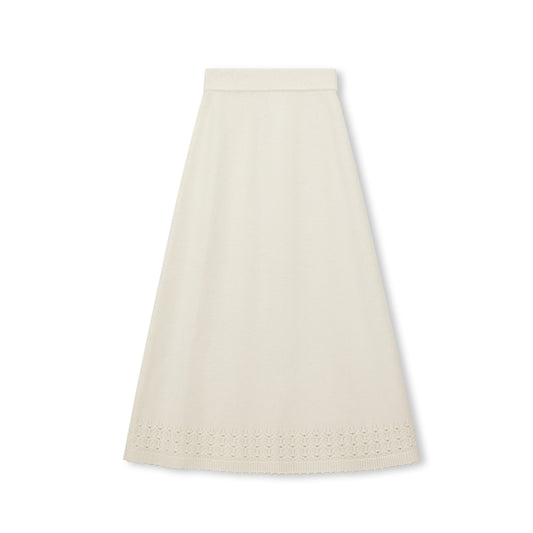 Halo Wool Crochet A-Line Skirt