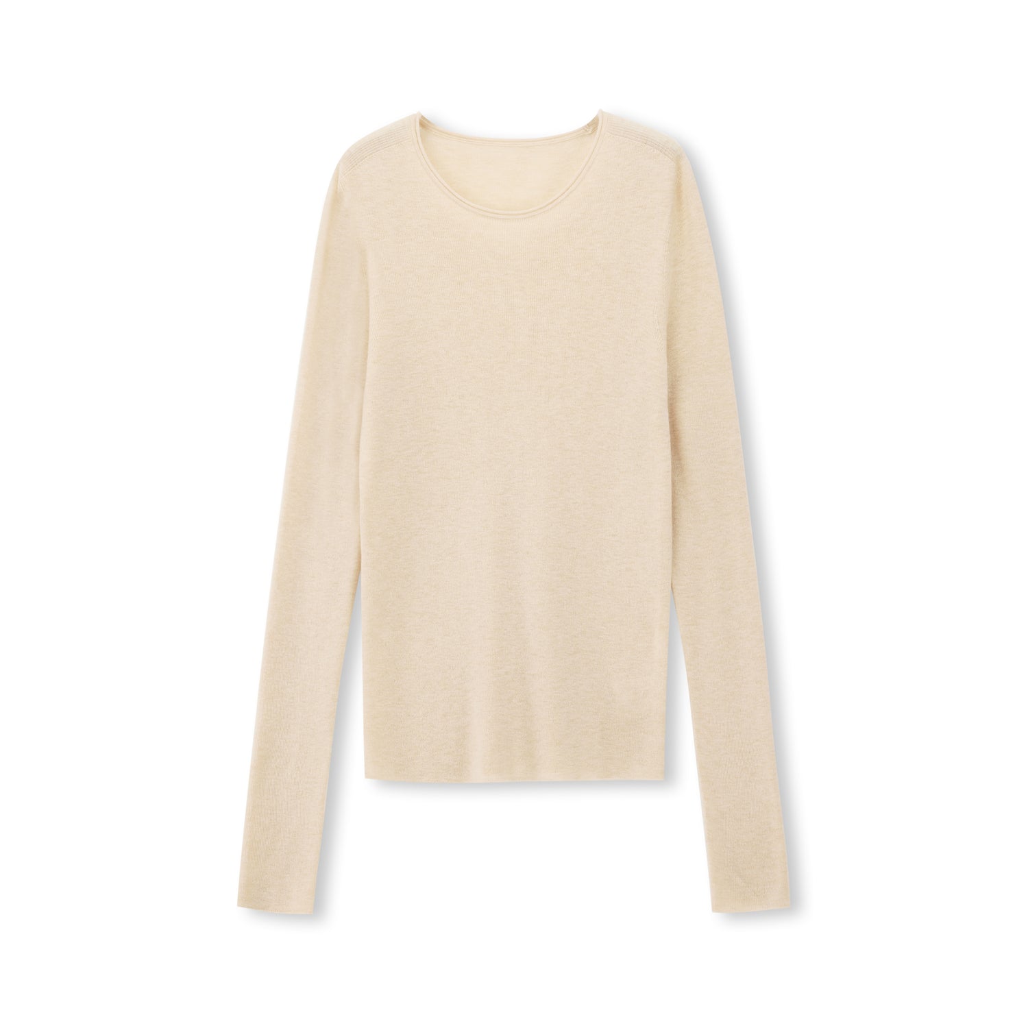 Cashmere-Silk Fine-Gauge Long Sleeve