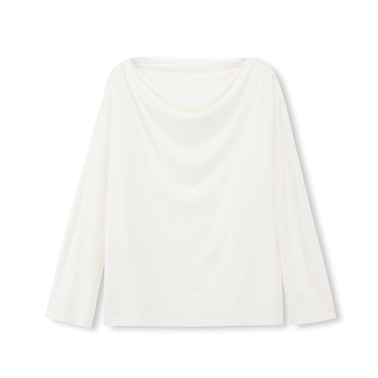 Draped Cowlneck Modal-Cotton Blend Top