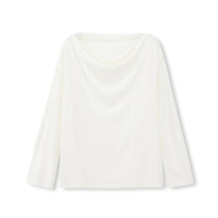 Draped Cowlneck Modal-Cotton Blend Top