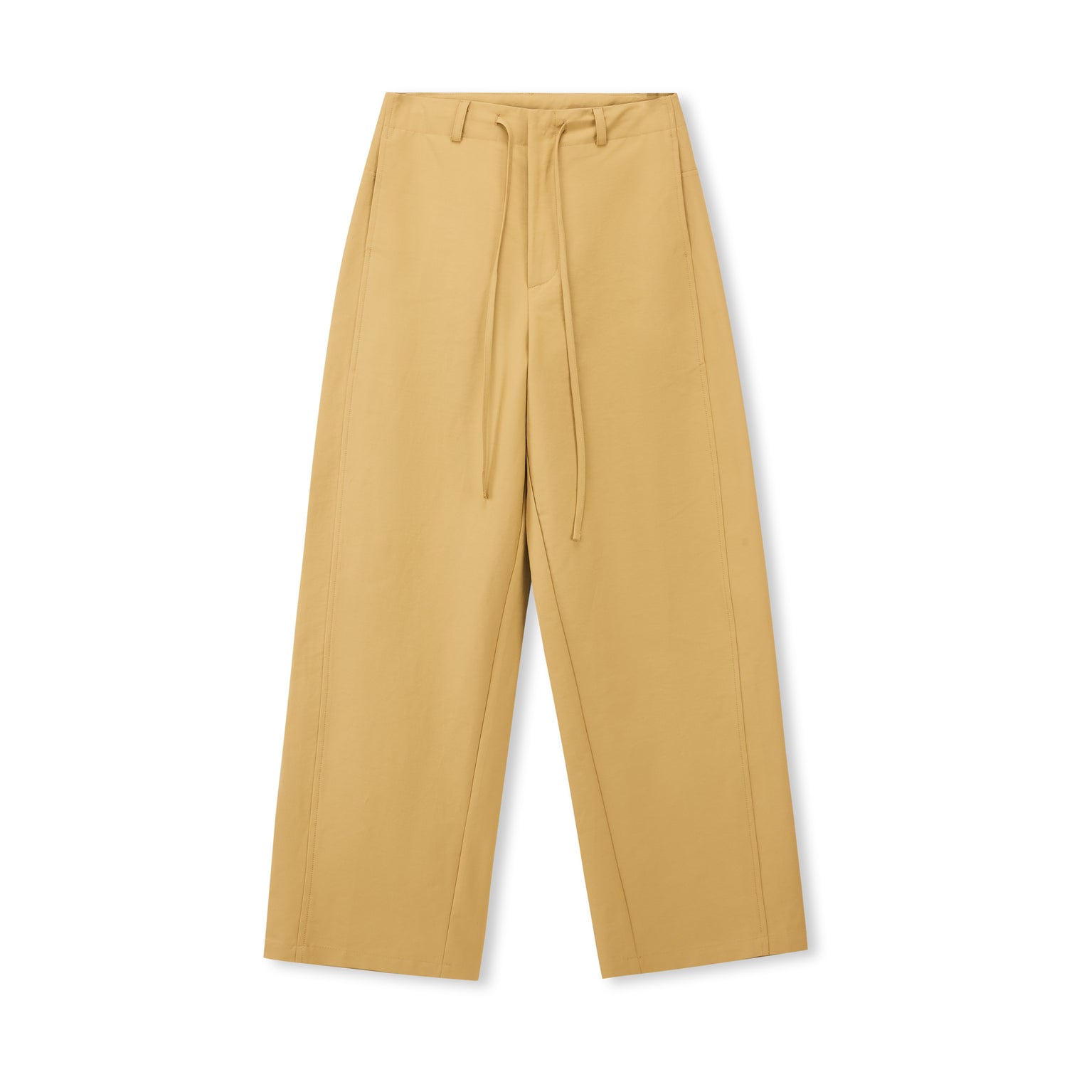 Tie-Waist Cotton-Blend Wide-Leg Pants