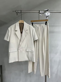Short-Sleeve Relaxed Tailored Blazer