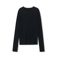Cashmere-Silk Fine-Gauge Long Sleeve