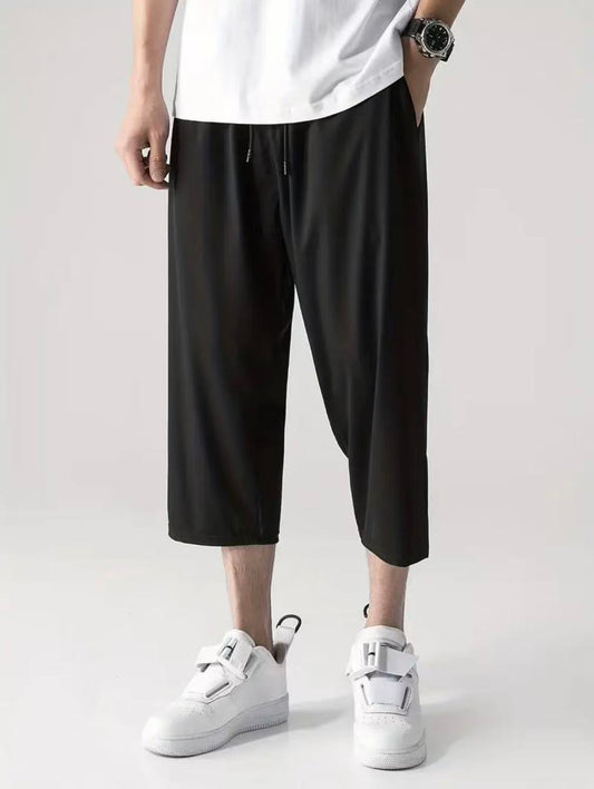 Fluid-Drape Cropped Wide-Leg Trousers