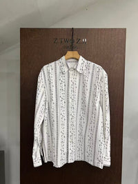 Embroidered Vine Stripe Long-Sleeve Shirt