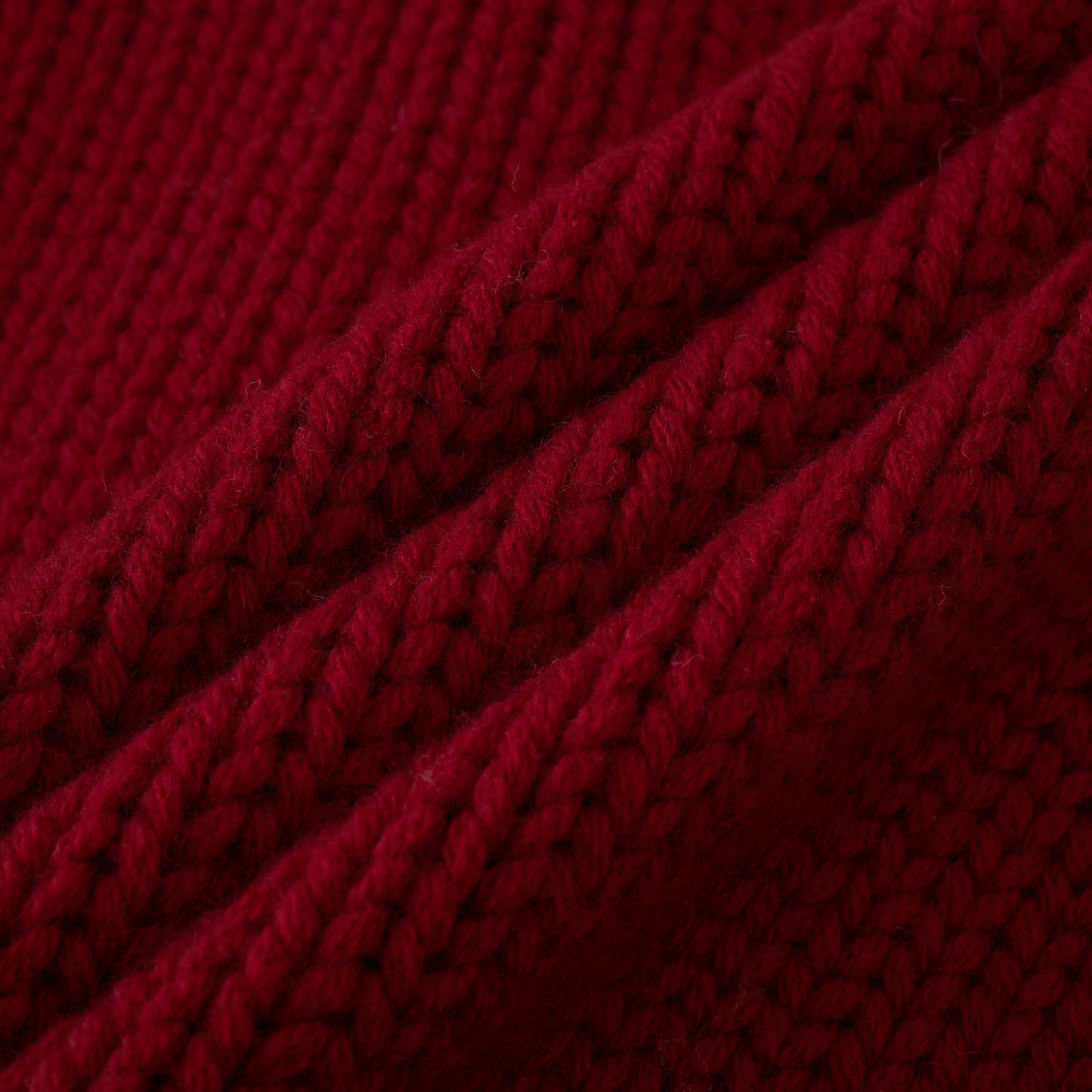 Scarf-Trim Wool Button Cardigan