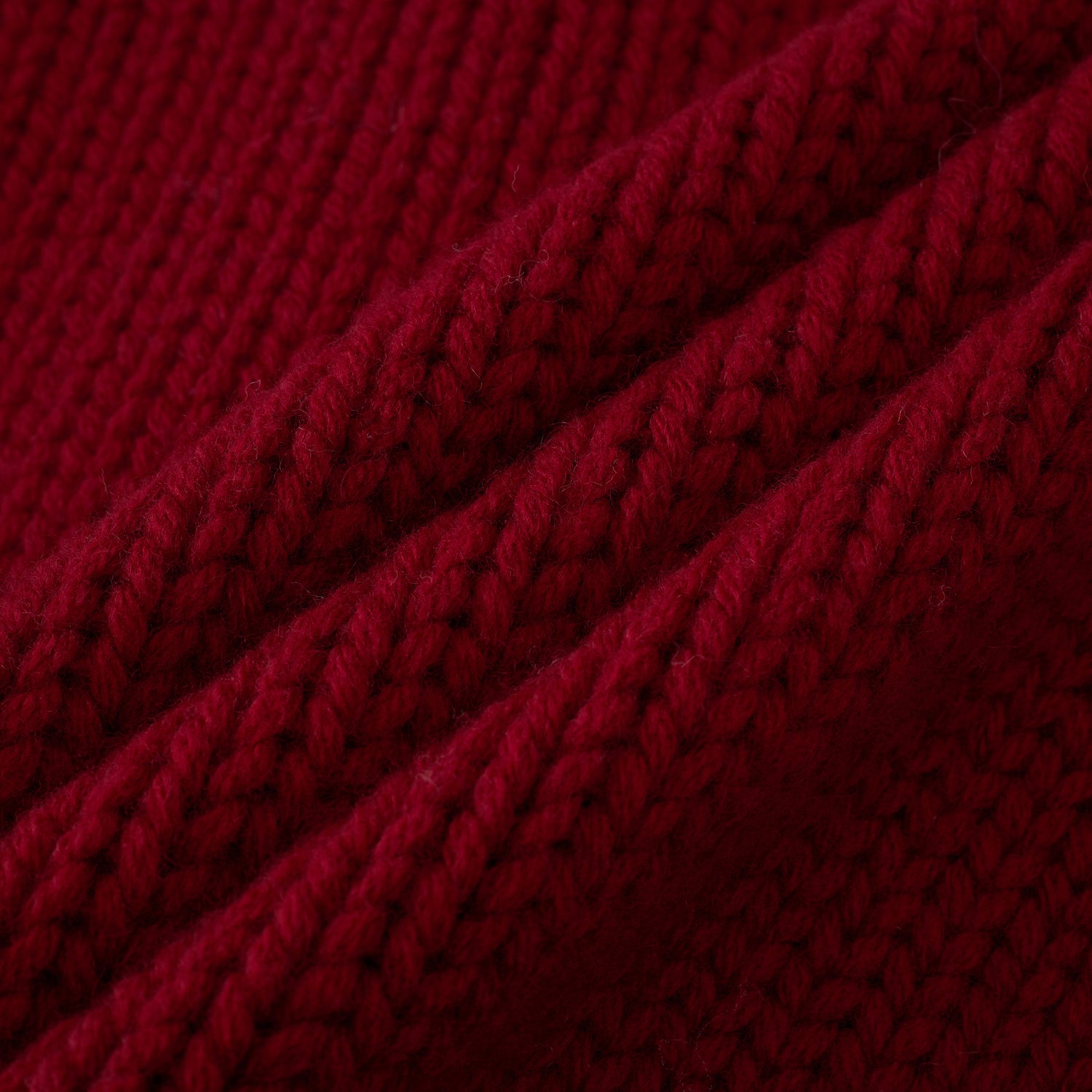 Scarf-Trim Wool Button Cardigan