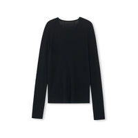 Fine-Gauge Cashmere-Silk Blend Scoopneck Knit Top