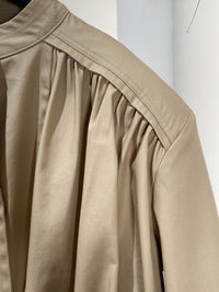 Gathered Stand-Collar Cropped Jacket