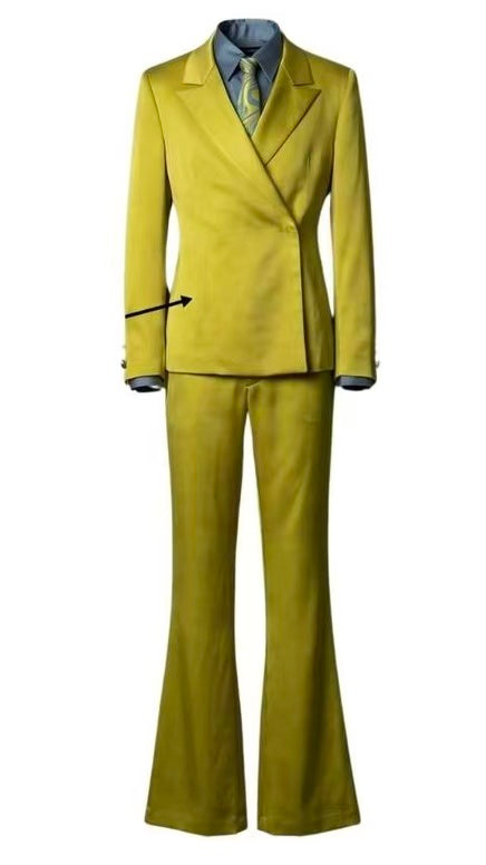 Custom Tailored Wrap Blazer & Flared Trouser Set