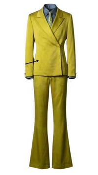 Custom Tailored Wrap Blazer & Flared Trouser Set