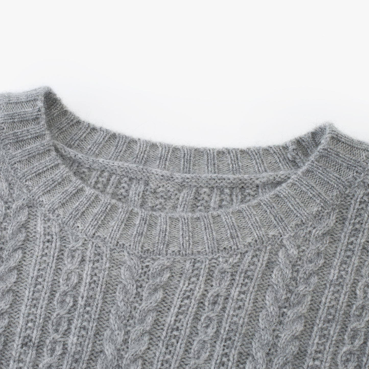 Cable-Knit Wool-Blend Crewneck Sweater