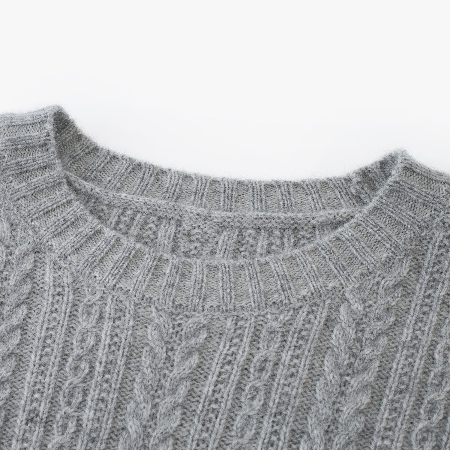 Cable-Knit Wool-Blend Crewneck Sweater