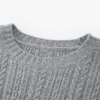Cable-Knit Wool-Blend Crewneck Sweater