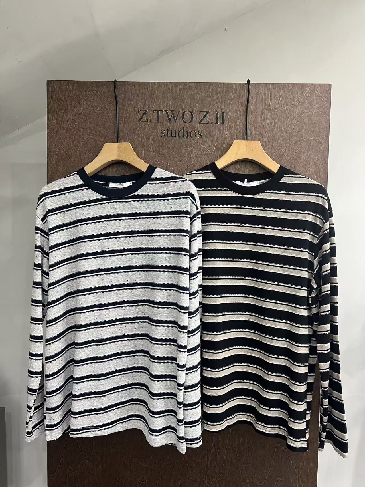 Relaxed Multi-Stripe Long-Sleeve Top