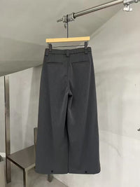 Pleated Relaxed Cropped Wide-Leg Trousers