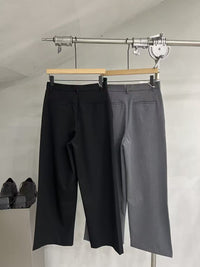 Tailored Wide-Leg Crease Trousers