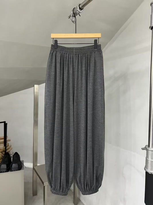 Relaxed Drape Elastic-Hem Pants