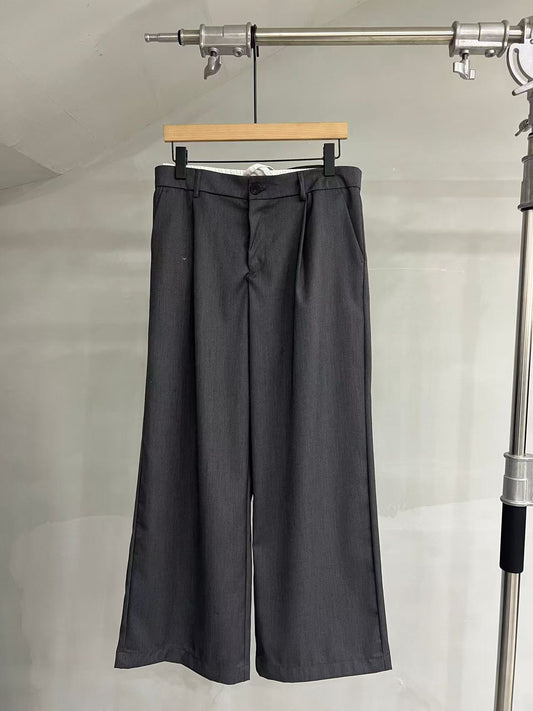 Layered-Waist Wide-Leg Trousers