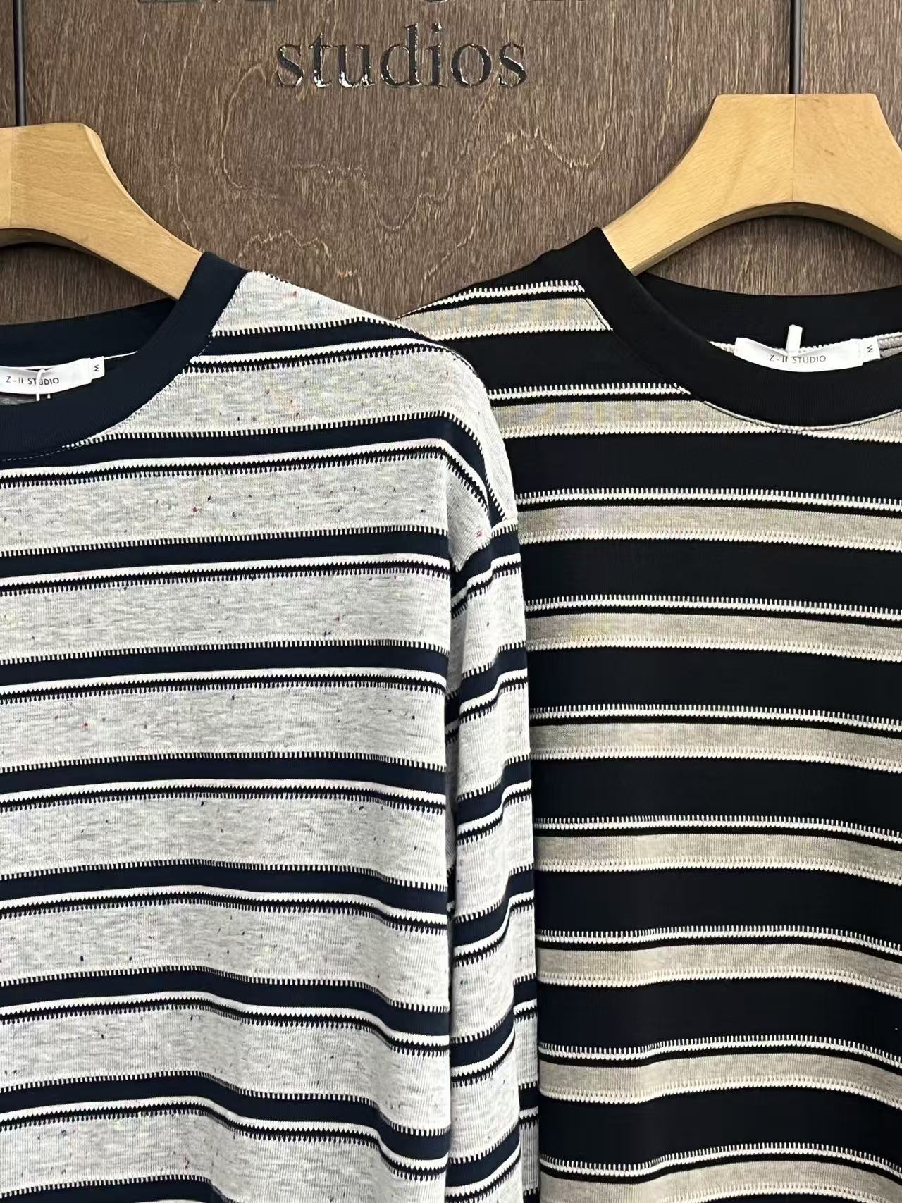 Relaxed Multi-Stripe Long-Sleeve Top
