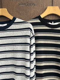Relaxed Multi-Stripe Long-Sleeve Top