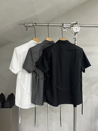Relaxed Short-Sleeve Button-Up Shirt
