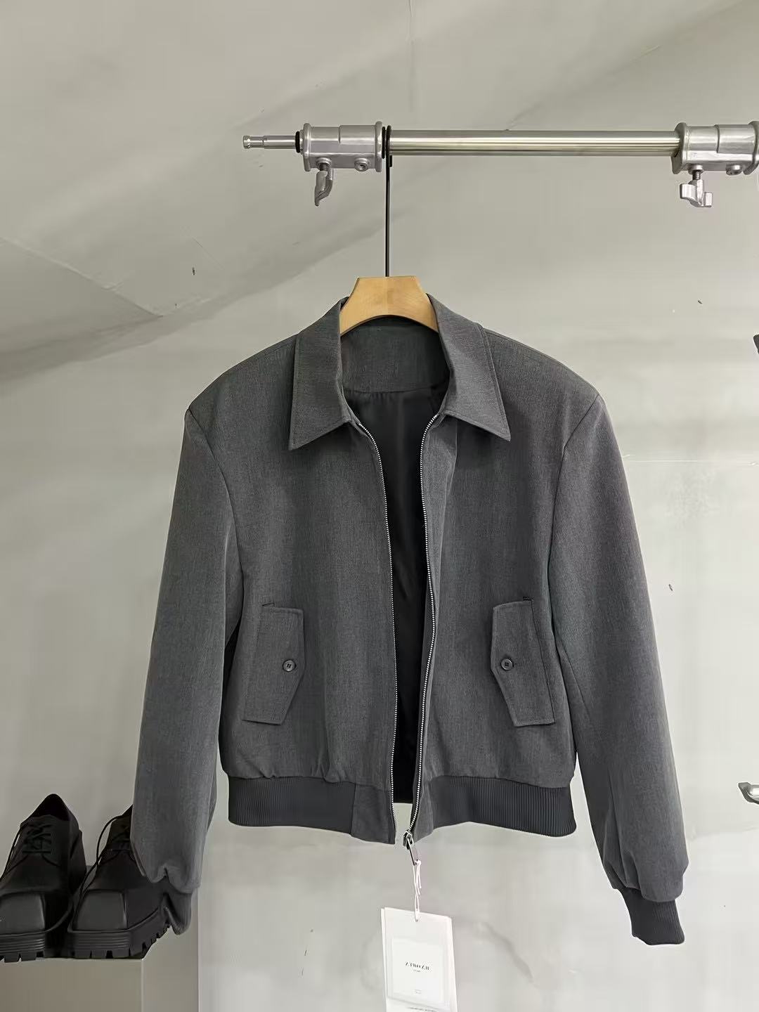 Zip-Up Utility Collar Jacket