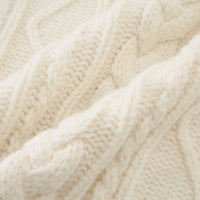 Side-Button Collared Cable-Knit Wool-Blend Sweater