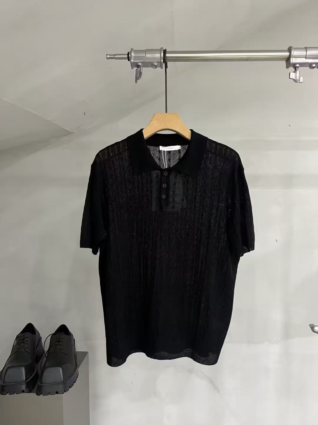 Cable-Texture Slim-Fit Knit Polo Shirt