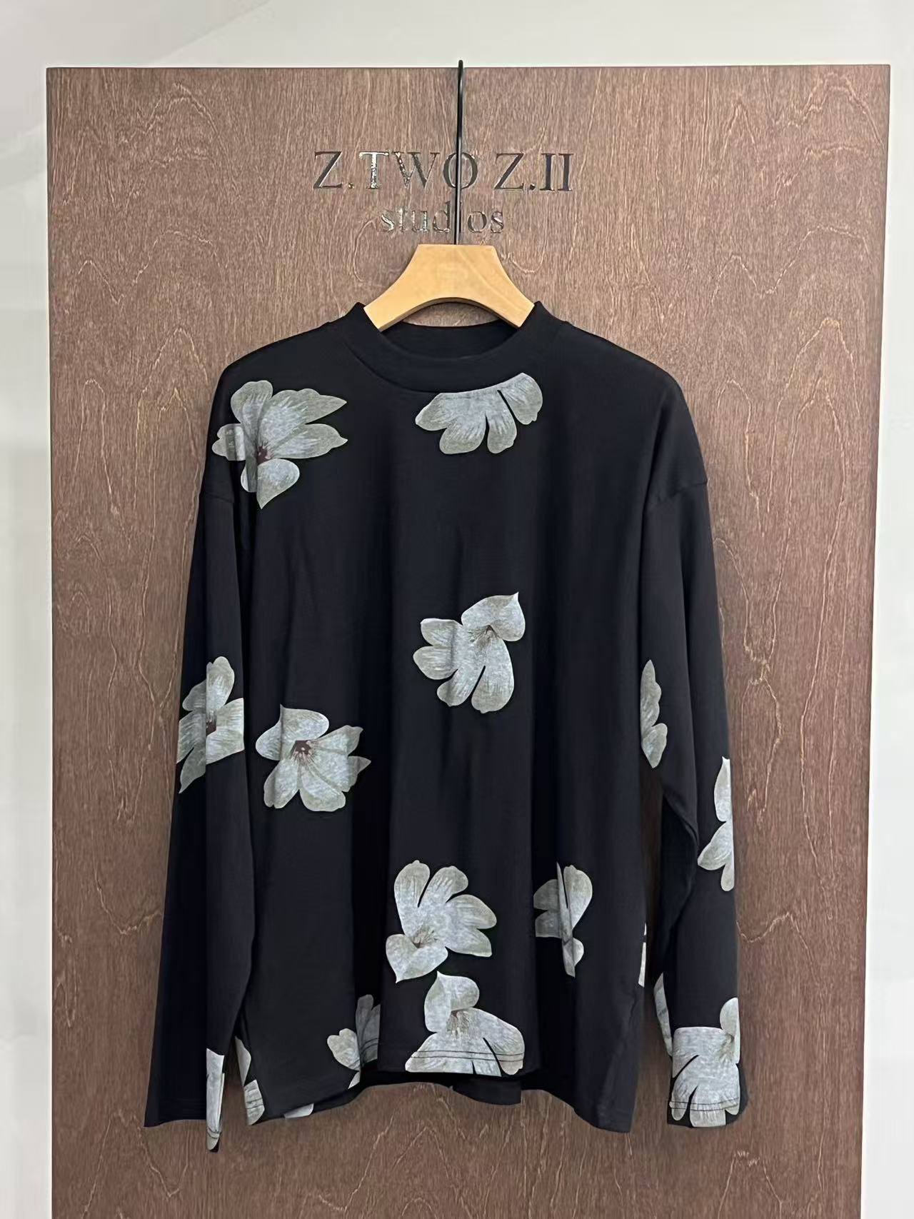 Painterly Floral Relaxed Long-Sleeve Tee