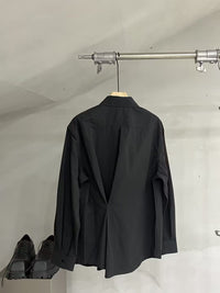 Relaxed Hidden-Placket Long-Sleeve Shirt