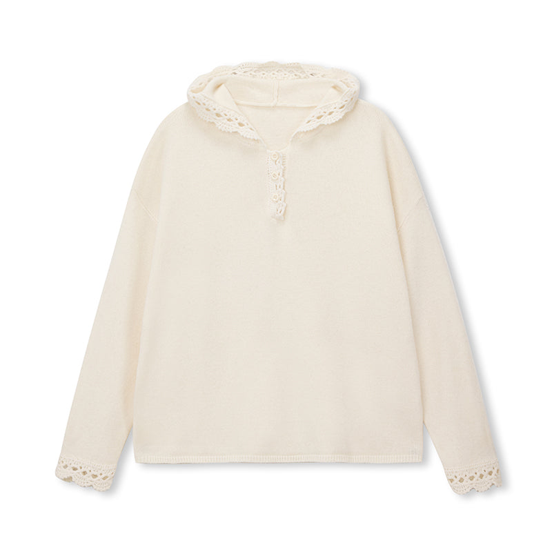 Halo Hand-Crochet Wool Hoodie