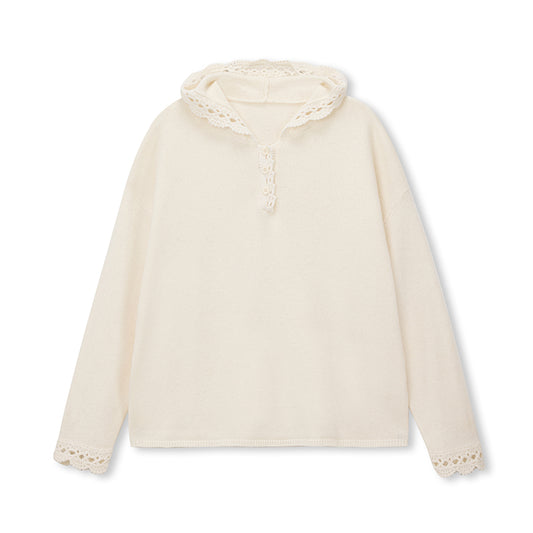 Halo Hand-Crochet Wool Hoodie