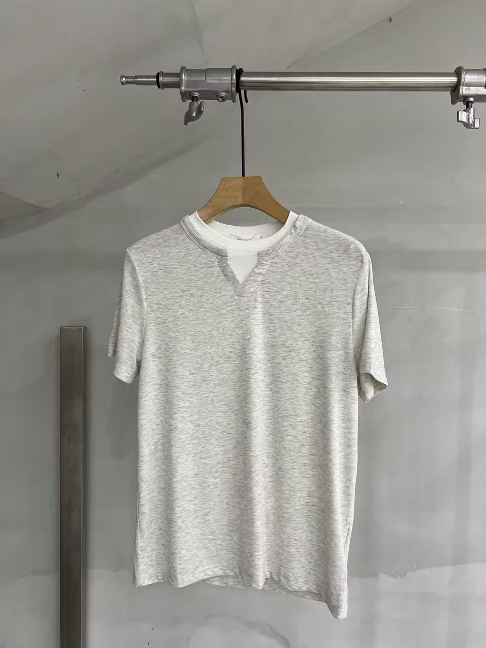 Layered-Neck Short-Sleeve Tee
