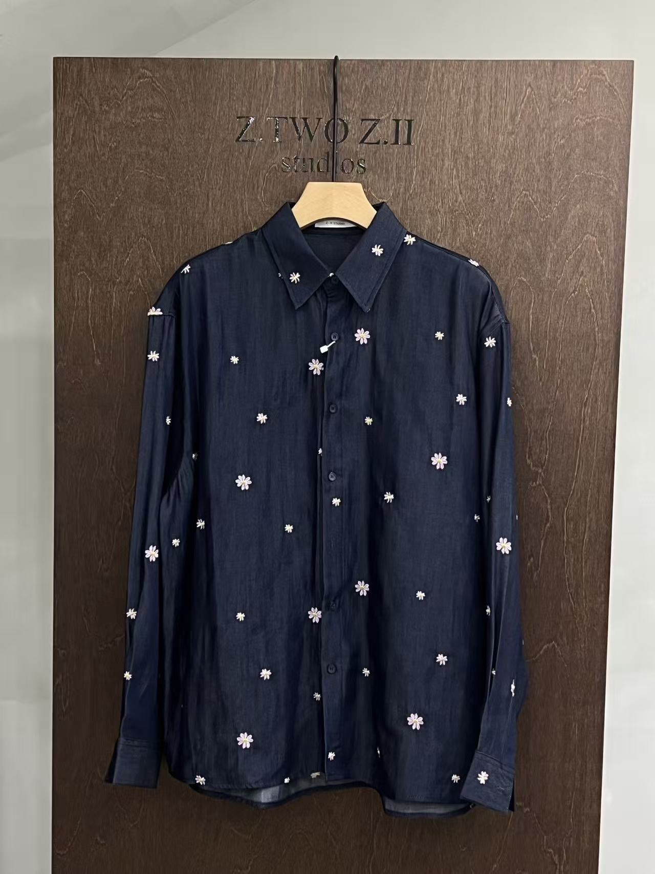 Embroidered Daisy Relaxed Shirt