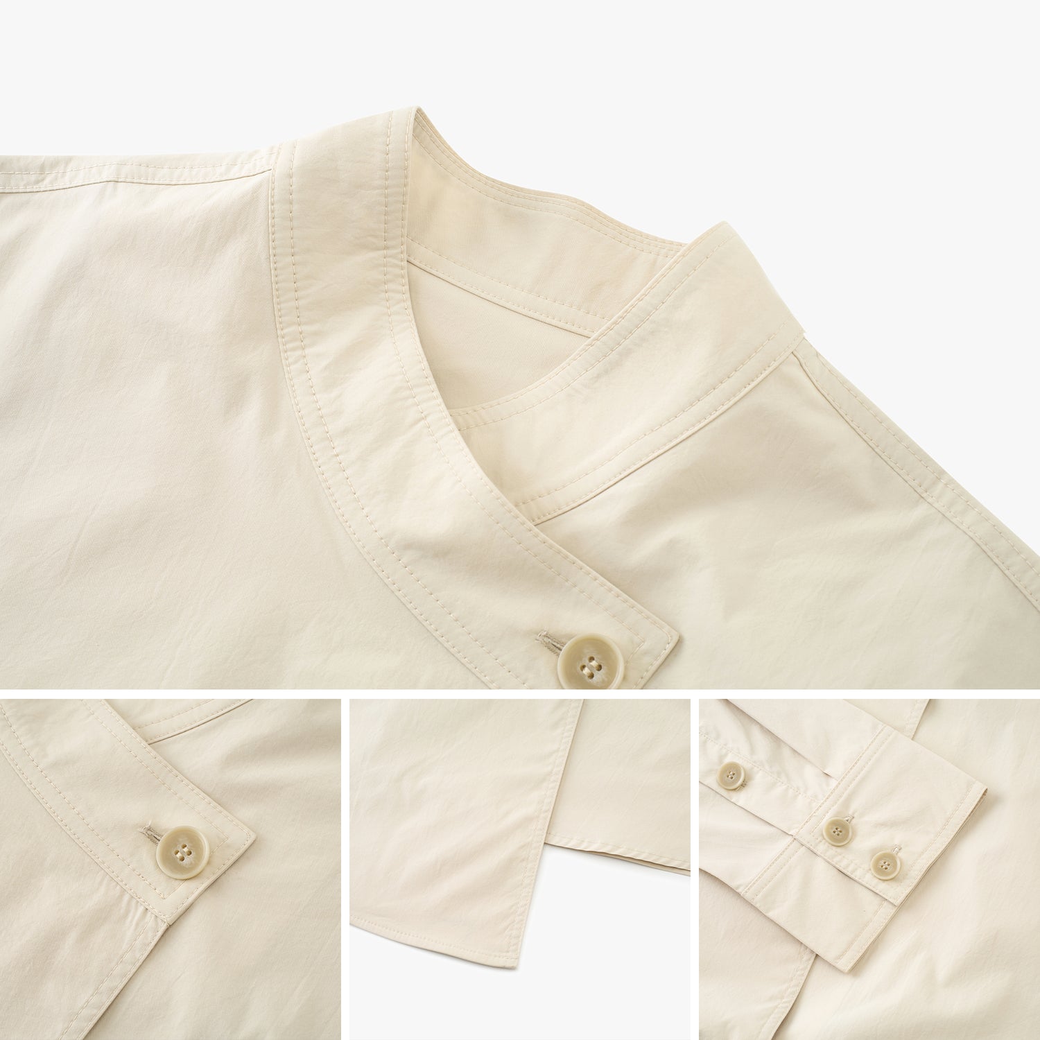 Asymmetric Stand-Collar Shirt