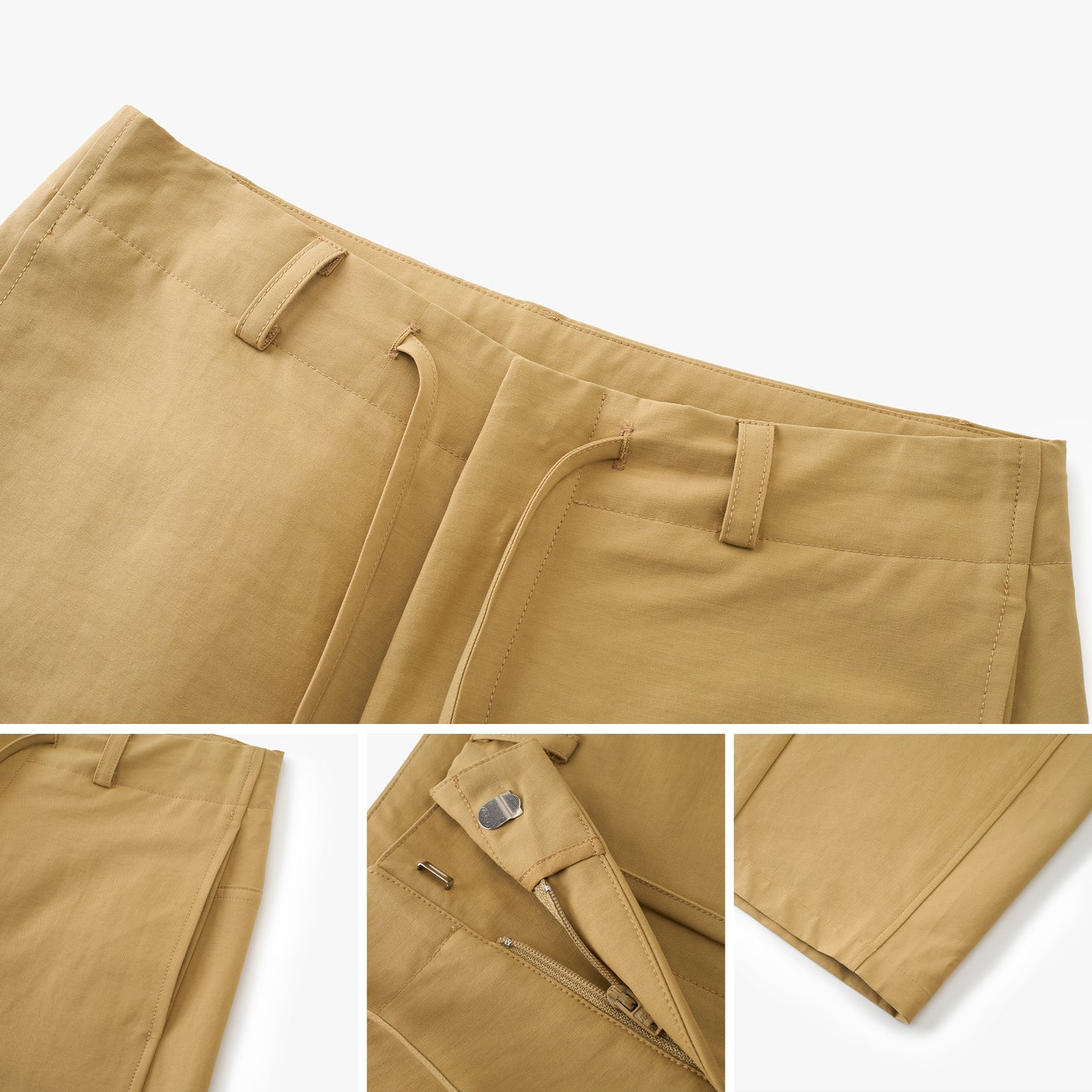 Tie-Waist Cotton-Blend Wide-Leg Pants