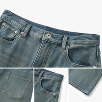 Washed High-Rise Cotton-Blend Wide-Leg Jeans