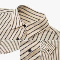 Pinstripe Relaxed Cotton-Blend Button-Up Shirt