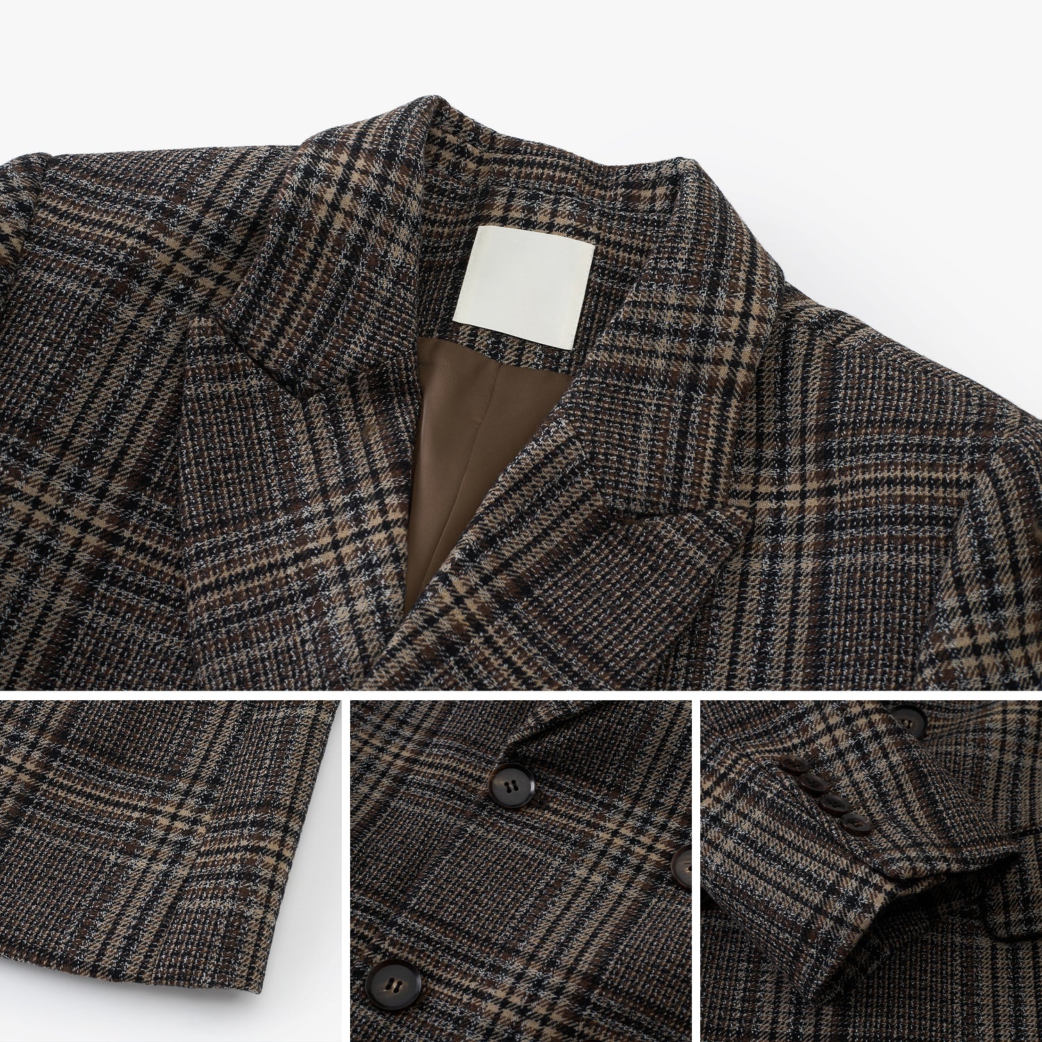 Plaid Double-Breasted Wool-Blend Blazer