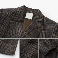Plaid Double-Breasted Wool-Blend Blazer